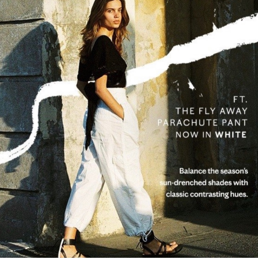 FP white fly away parachute pants